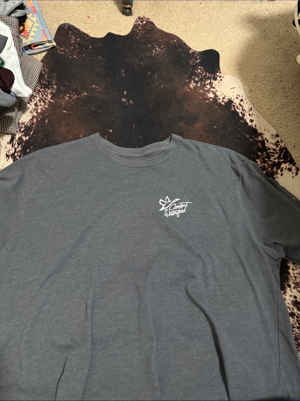 Comfort Wash Grey Crewneck T-Shirt with Chest Logo